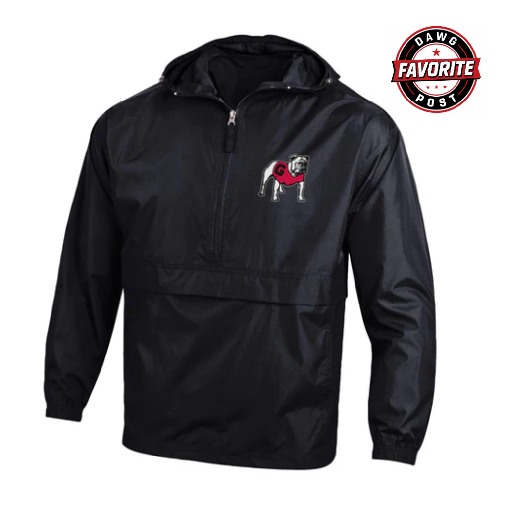 Champion UGA 1/2 Zip Wind Jacket - BLACK – The Red Zone- Athens, GA