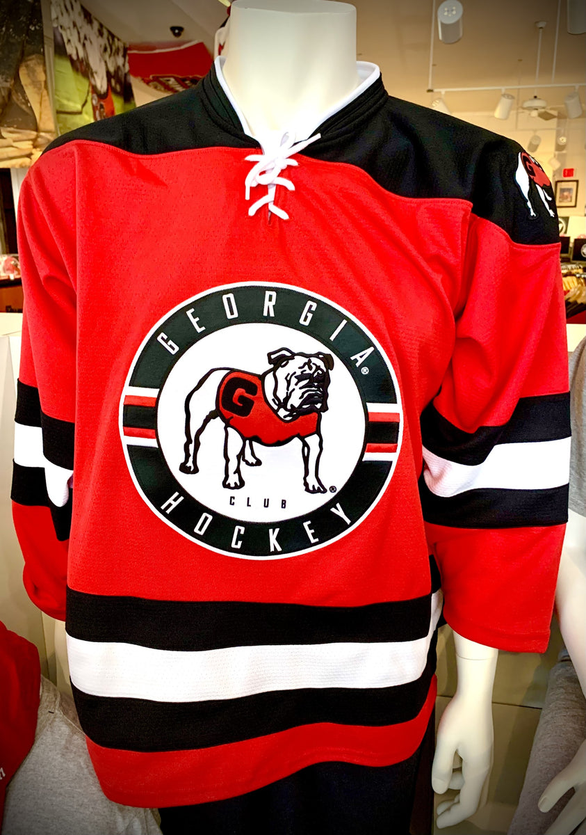 University of Georgia Bulldogs Hockey Short Sleeve T-Shirt | Champion Products | Scarlet Red | 2XLarge