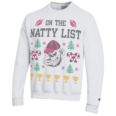 Champion UGA Ugly Christmas  ~ On The Natty List ~ White