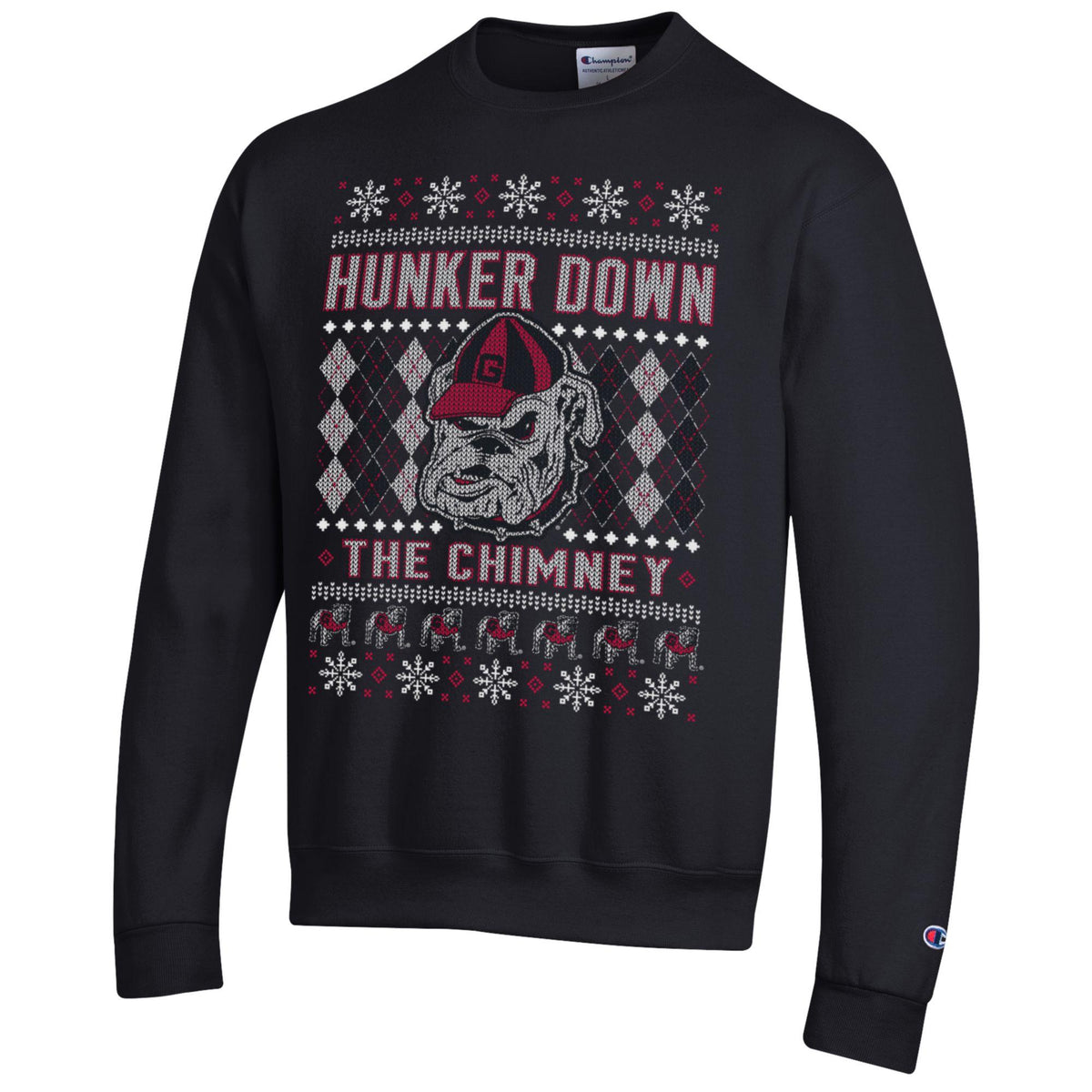 Champion UGA Ugly Christmas ~ Hunker Down The Chimney Black – The