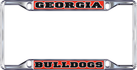 UGA Georgia Bulldogs Metal Car Tag Frame Red