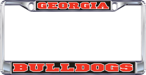 UGA Georgia Bulldogs Metal Car Tag Frame Black