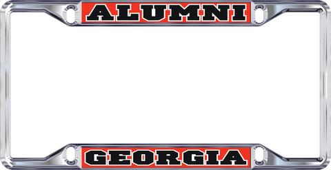 UGA Georgia Alumni Metal Car Tag Frame Red