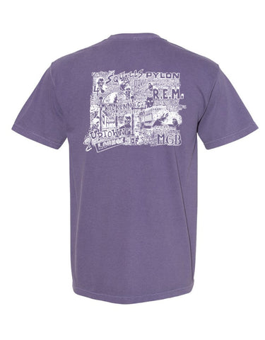 Athens, Georgia 1988 Bands Comfort  T-Shirt  - Grape