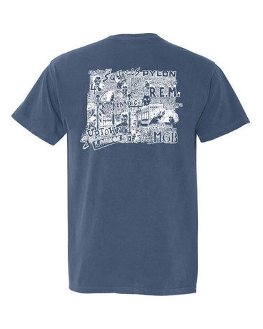 Athens, Georgia 1988 Bands Comfort T-Shirt  - Blue