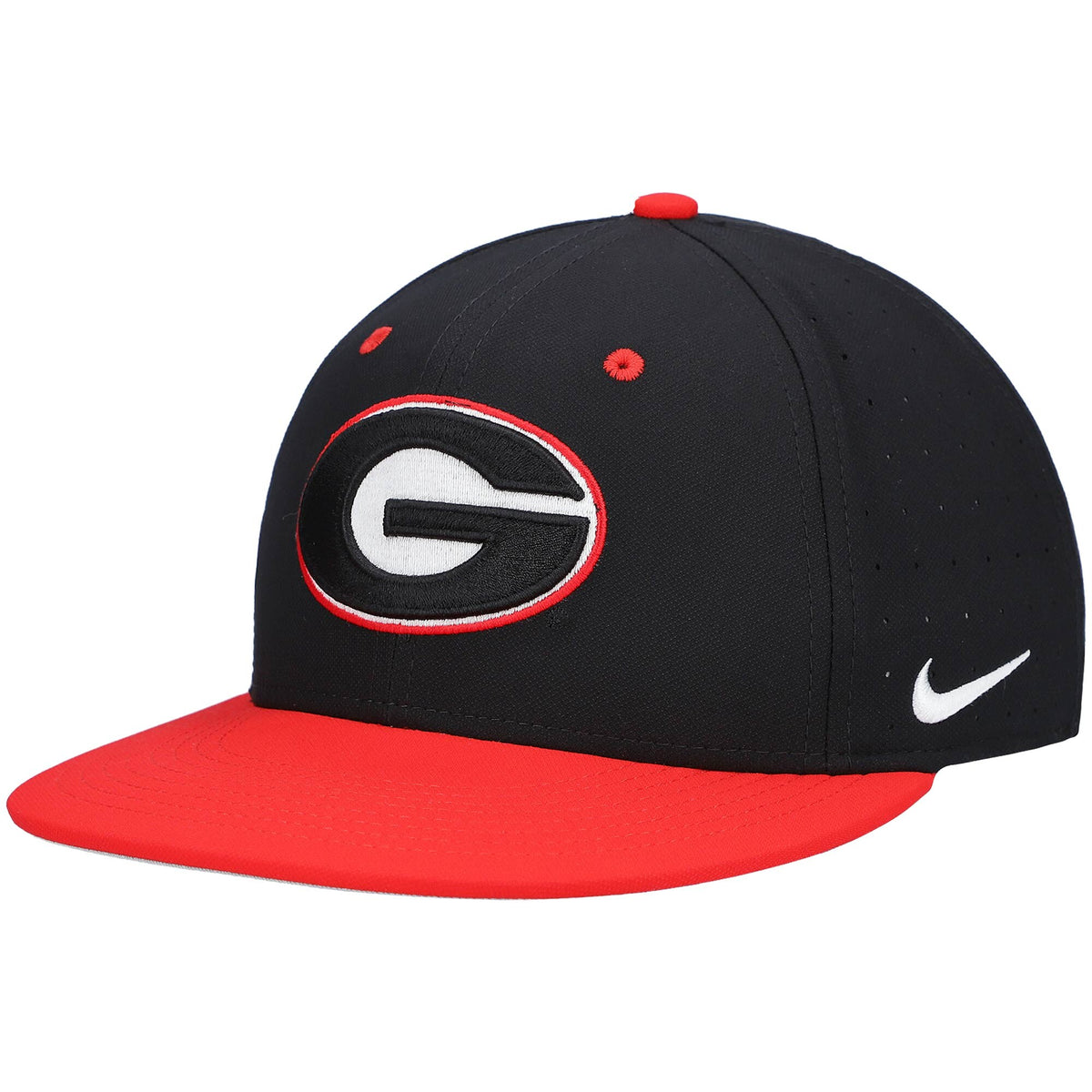 red fitted cap