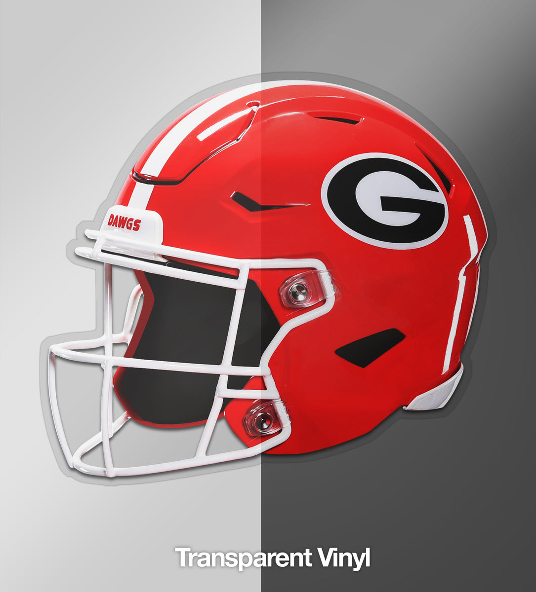 UGA Georgia Bulldogs Football Helmet Sticker - Clear Vinyl – The Red ...