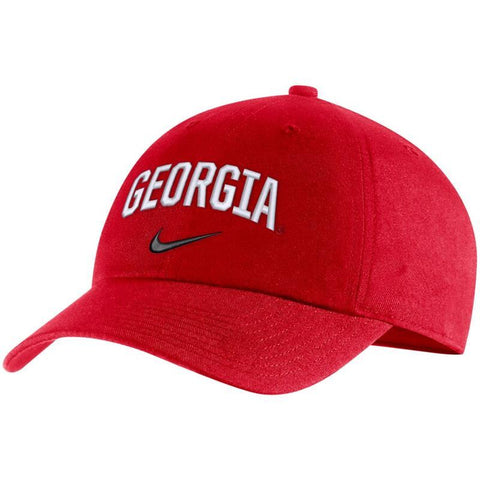Nike UGA Georgia Bulldogs Cotton Arched Georgia Cap - Red