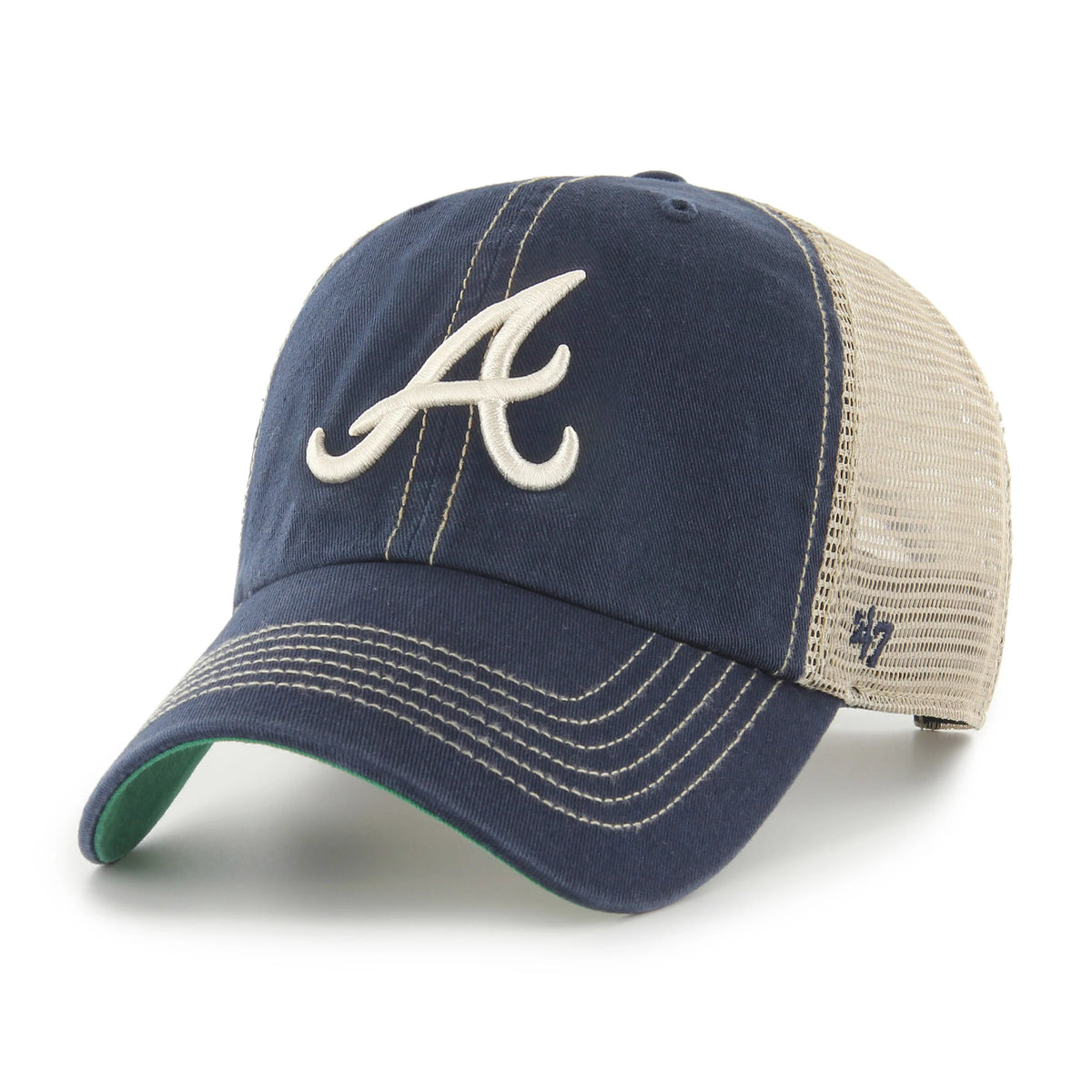 Atlanta Braves Captain Snapback Cap - Corkscrew Logo, Structured Crown, Flat Brim
