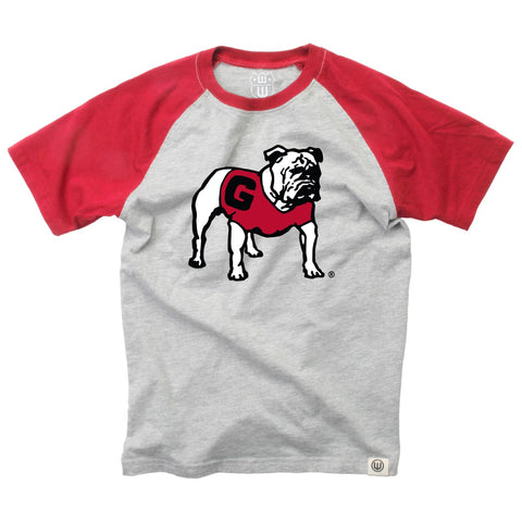 TODDLER Georgia Standing Bulldog Raglan short sleeve T-Shirt