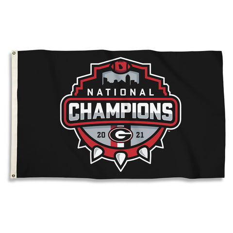 UGA 2021 National Champions 3x5 Flag - Black