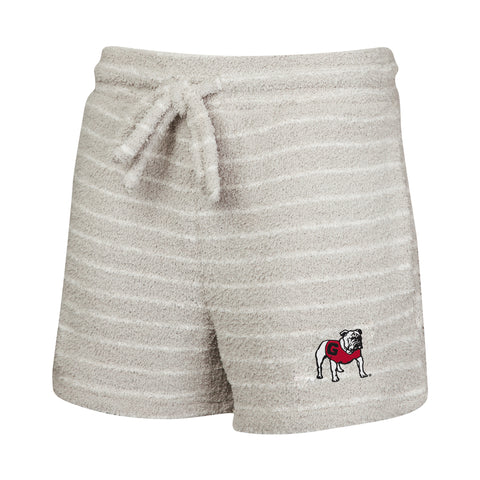 Concepts UGA Ladies' Striped Fuzzy Chenille Shorts