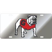 UGA Georgia Standing Bulldog Car Tag - Mirror