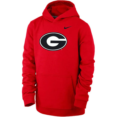 YOUTH Nike Georgia Oval G Hoodie - Red