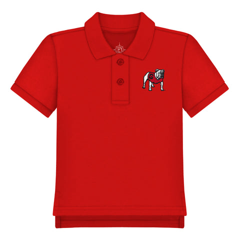 UGA Toddler Standing Dog Polo - SOLID RED