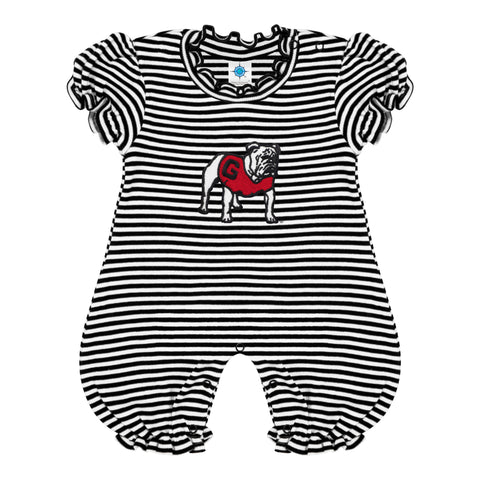 INFANT Striped Bubble Romper - Black