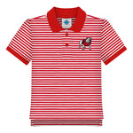 TODDLER UGA Striped Standing Dog Polo - Red
