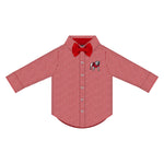 Georgia Gingham Button Down with Bow Tie RED