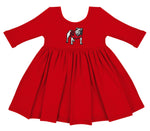 UGA toddler spin dress - red