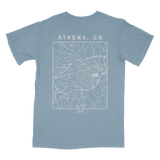 Map of Athens Georgia T-Shirt - Ice Blue