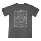 Map of Athens Georgia T-Shirt - Gray