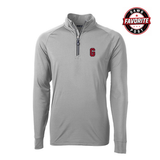UGA Cutter & Buck Mens Double Hit Quarter Zip Pullover - Gray