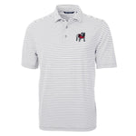UGA Cutter & Buck striped Polo - Polish Gray