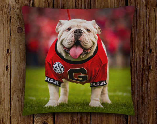 UGA X Mascot Throw Pillow The Red Zone Athens GA