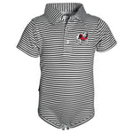 INFANT UGA Striped Polo Snap-Bottom One Piece Gray