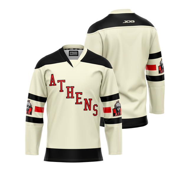 Old Style Hockey Jersey Long Sleeve T-Shirt - Black