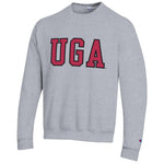 Champion UGA Sweatshirt with UGA Wool applique - Gray
