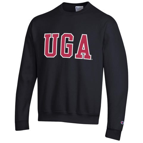 Champion UGA Sweatshirt with UGA Wool applique - Black