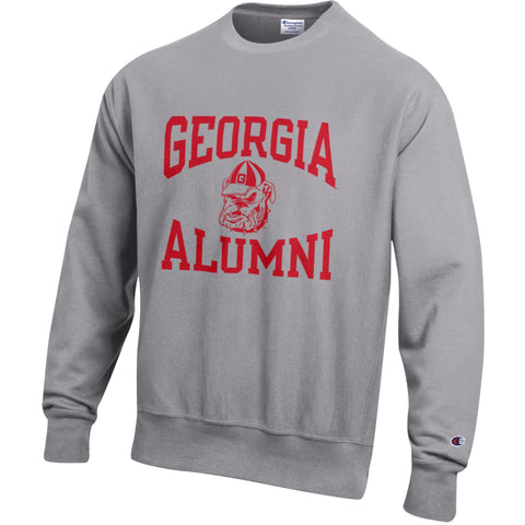 Champion UGA GEORGIA ALUMNI Reverse Weave Sweatshirt ~ GRAY