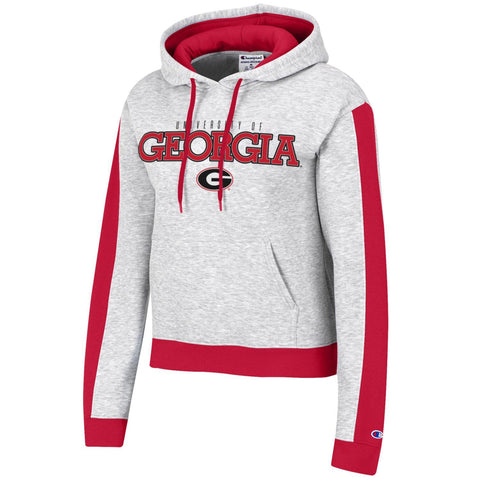 Women's UGA Champion two tone Georgia with oval G hoodie