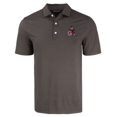 UGA Cutter & Buck Striped Leaning Dog Polo - Black