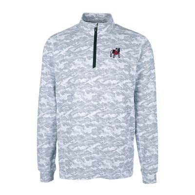 UGA Cutter & Buck Camo 1/4 zip with Standing Dog Logo