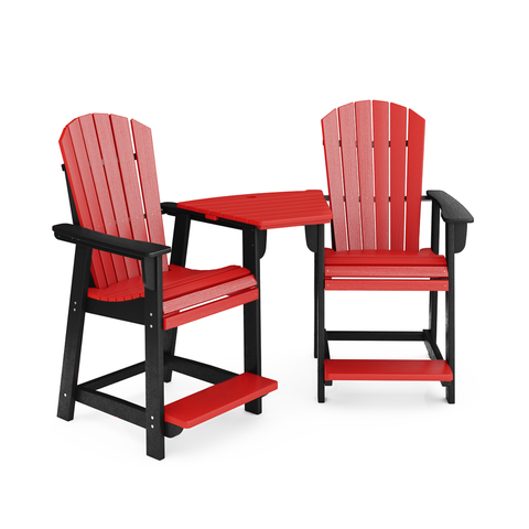 St Simons Fan Back Counter Height Premium Tete-a-Tete Set