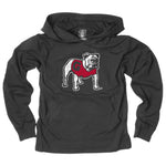 Wes & Willy UGA Black Jersey Tee Hoodie with Standing Dog - Website Only