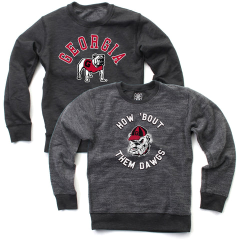 UGA YOUTH Wes & Willy REVERSIBLE Black Crew Sweatshirt