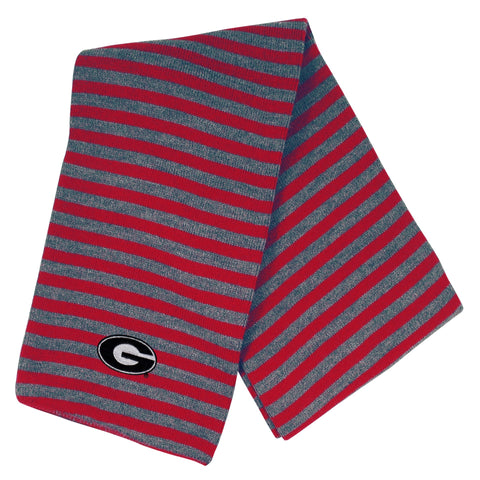 Georgia Micro-Striped Scarf - Red & Grey