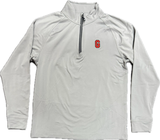 UGA Cutter & Buck Mens Double Hit Quarter Zip Pullover - Gray