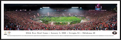 1/1/18 UGA Panoramic Framed Poster Print Georgia 54, OK 48 Rose Bowl