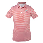 UGA Youth Striped Standing Bulldog Polo - Red