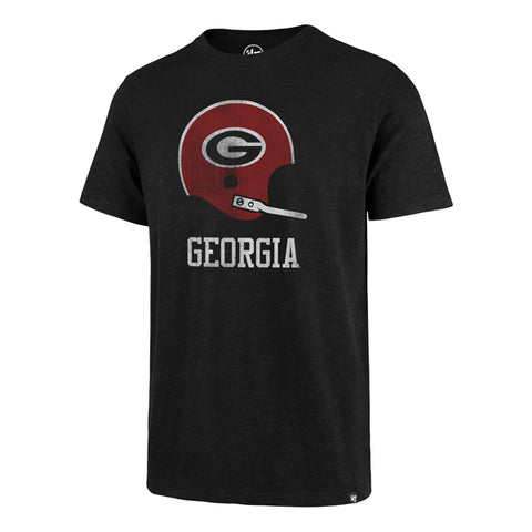 UGA Georgia Bulldogs 47 Brand Retro Football Helmet T-Shirt - Black