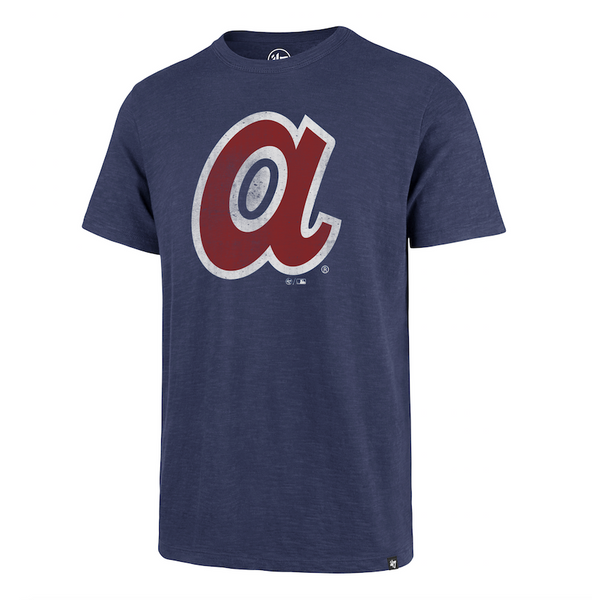 Atlanta Braves '47 Women's Tubular Mineral Wash Crop T-Shirt - Cream
