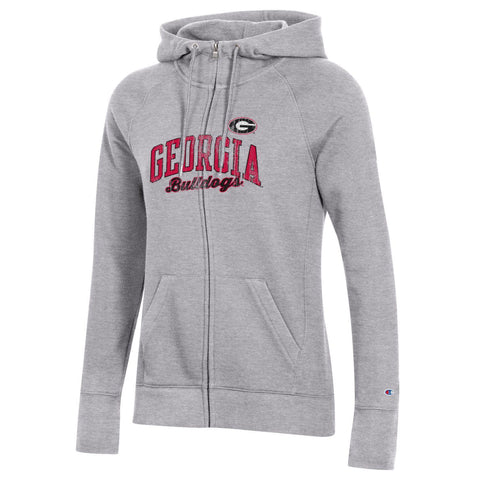 Georgia Bulldogs Women's Full Zip Sweatshirt - Grey