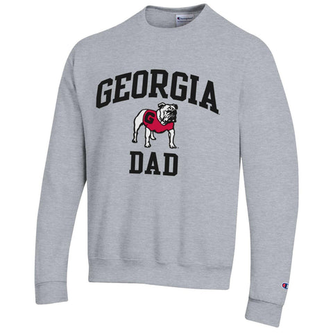 UGA Champion GEORGIA DAD Crew Sweatshirt - Gray