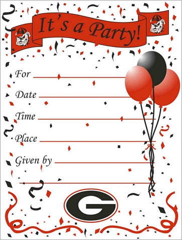 UGA Georgia Bulldogs Party Invitations
