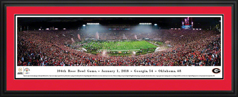 1/1/18 UGA Panoramic Framed/Matted Poster Print Georgia 54, OK 48 Rose Bowl