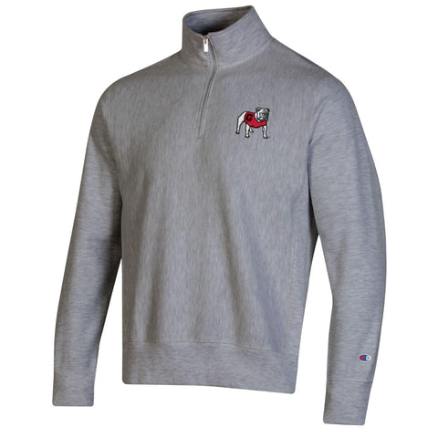 Champion UGA Reverse Weave 1/4 Zip Sweatshirt - Gray